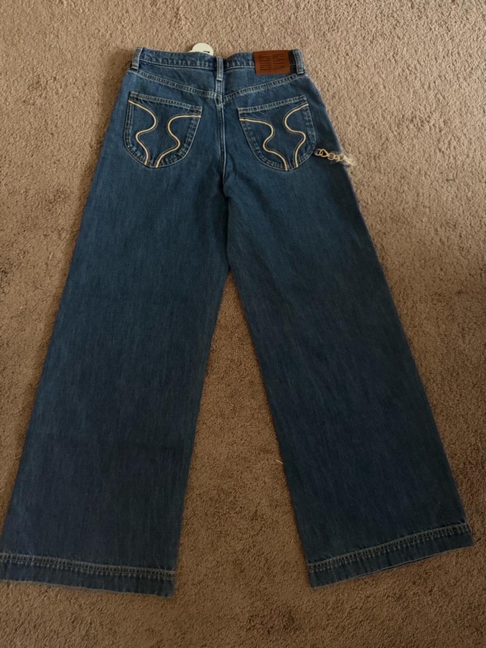 cult gaia Blue Wide-Leg Denim Jeans - Picture 3 of 9